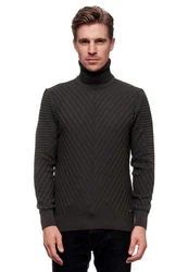 Rusty Neal Rollkragenpullover Schwarz/Dunkelgrau/Grau