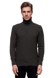 Rusty Neal Rollkragenpullover Schwarz/Dunkelgrau/Grau