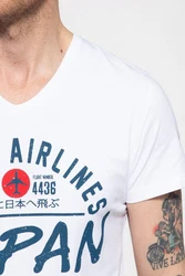 Akito Tanaka T-Shirt Flight mit Frontprint Rot/Blau/Weiß/Pastell/Schwarz
