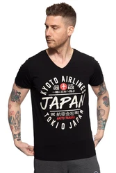 Akito Tanaka T-Shirt Flight mit Frontprint Rot/Schwarz