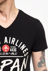 Akito Tanaka T-Shirt Flight mit Frontprint Rot/Schwarz
