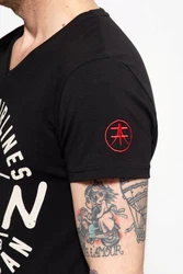 Akito Tanaka T-Shirt Flight mit Frontprint Rot/Schwarz