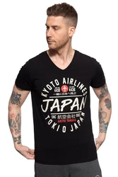 Akito Tanaka T-Shirt Flight mit Frontprint Rot/Schwarz