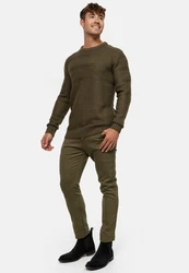 Indicode Strickpullover Mirek Dunkelgrün/Khaki