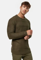 Indicode Strickpullover Mirek Dunkelgrün/Khaki
