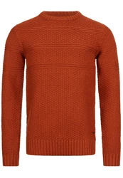 Indicode Strickpullover Mirek Orange/Braun/Rot