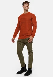 Indicode Strickpullover Mirek Orange/Braun/Rot
