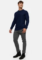 Indicode Strickpullover Mirek Dunkelblau/Blau