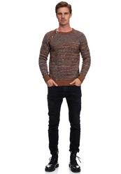 Rusty Neal Strickpullover Braun/Orange