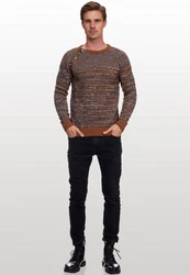 Rusty Neal Strickpullover Braun/Orange
