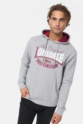 Lonsdale Kapuzenpullover Stotfield Hellgrau/Grau/Dunkelrot/Rot