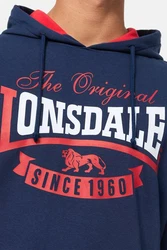 Lonsdale Kapuzenpullover Stotfield Rot/Dunkelblau/Blau