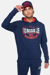 Lonsdale Kapuzenpullover Stotfield Rot/Dunkelblau/Blau