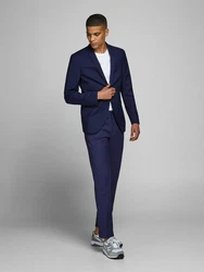 Jack & Jones Anzughose JPRFRANCO TROUSER NOOS Dunkelblau/Blau