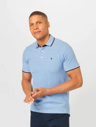 Jack & Jones Poloshirt JJEPAULOS 2er Pack Hellblau/Blau