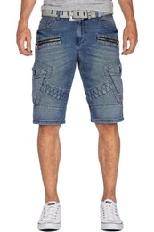 Jeansshorts Herren kurze Hose BA-CK178 mit Zippern und Seitentaschen