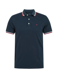 Jack & Jones Poloshirt JJEPAULOS POLO SS NOOS dunkelblau/rot/wei