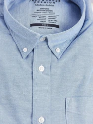 Jack & Jones Langarmhemd JPRBLUBrook OXFORD blau