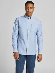 Jack & Jones Langarmhemd JPRBLUBrook OXFORD blau