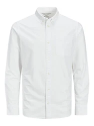 Jack & Jones Langarmhemd JPRBLUBrook OXFORD Weiß/Grau