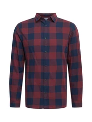 JACK & JONES Herren JJEGINGHAM Twill Shirt L/S NOOS Hemd Rot/Dunkelrot/Lila