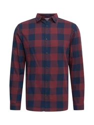 JACK & JONES Herren JJEGINGHAM Twill Shirt L/S NOOS Hemd Rot/Dunkelrot/Lila