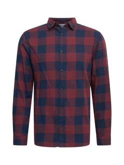 JACK & JONES Herren JJEGINGHAM Twill Shirt L/S NOOS Hemd Rot/Dunkelrot/Lila JACK & JONES Herren JJEGINGHAM Twill Shirt L/S NOOS Hemd Rot/Dunkelrot/Lila