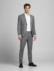 JACK & JONES Anzug Franco hellgrau