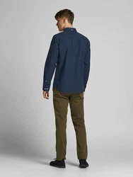 Jack & Jones Langarmhemd Style BROOK OXFORD nachtblau