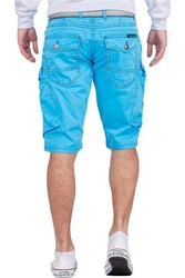 Cipo & Baxx Jeansshorts Kurze Hose BA-CK229 Cargo Style Hellblau/Blau