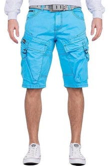 Cipo & Baxx Jeansshorts Kurze Hose BA-CK229 Cargo Style Hellblau/Blau