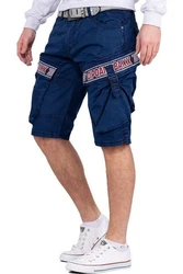 Cipo & Baxx Jeansshorts Kurze Hose BA-CK243 Cargo Style Navy