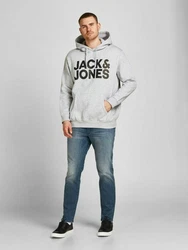 Jack & Jones Plus Sweatshirt 'JJEcorp' Grau/Hellblau/Schwarz/Khaki