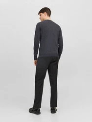 Jack & Jones Rundhalspullover JJEEMIL 4295 dunkelgrau