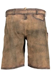 Krüger Trachtenlederhose Trachtenlook Helios Arijus Herren Braun/Grau