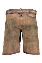 Krüger Trachtenlederhose Trachtenlook Helios Arijus Herren Braun/Grau
