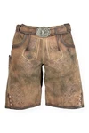 Krüger Trachtenlederhose Trachtenlook Helios Arijus Herren Braun/Grau