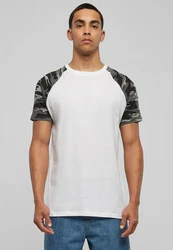 URBAN CLASSICS T-Shirt Raglan Contrast Tee (1-tlg) Dunkelgrün/Weiß
