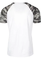 URBAN CLASSICS T-Shirt Raglan Contrast Tee (1-tlg) Dunkelgrün/Weiß