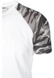 URBAN CLASSICS T-Shirt Raglan Contrast Tee (1-tlg) Dunkelgrün/Weiß