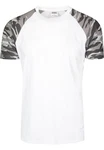 URBAN CLASSICS T-Shirt Raglan Contrast Tee (1-tlg) Dunkelgrün/Weiß