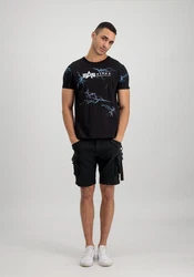 Alpha Industries T-Shirt Lightning AOP Schwarz/Hellblau/Grün/Blau