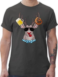 Shirtracer T-Shirt Oktoberfest Hirsch Mode für Oktoberfest Herren Türkis