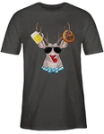 Shirtracer T-Shirt Oktoberfest Hirsch Mode für Oktoberfest Herren Türkis