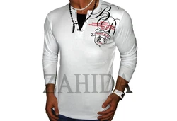 BLACKROCK 2-in-1 Langarmshirt V-Kragen Herren Weiß/Lila/Hellgrau/Rot