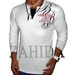 BLACKROCK 2-in-1 Langarmshirt V-Kragen Herren Weiß/Lila/Hellgrau/Rot