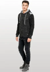 Rusty Neal Strickjacke Schwarz/Dunkelgrau/Grün/Grau/Hellblau