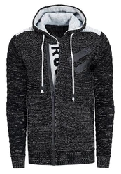 Rusty Neal Strickjacke Schwarz/Dunkelgrau/Grün/Grau/Hellblau