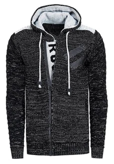 Rusty Neal Strickjacke Schwarz/Dunkelgrau/Grün/Grau/Hellblau