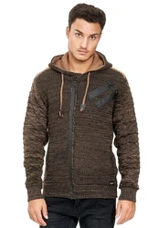 Rusty Neal Strickjacke Khaki/Dunkelgrün/Hellblau/Braun